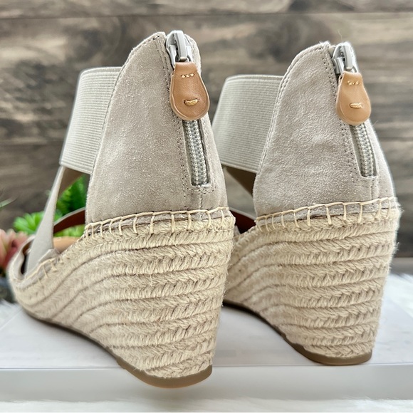 NIB Gentle Souls by Kenneth Cole Colleen X Elastic Espadrille Suede Wedge Sandal - Picture 7 of 14